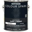 Colour Spark™ Interior Pre-Tinted Paint + Primer Wall Paint, Charcoal Black, Eggshell, 3.78 L, Gallon