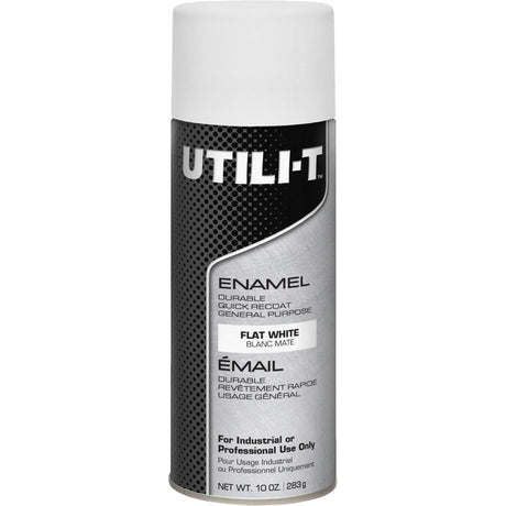 UTILI-T™ General Purpose Enamel Spray Paint, White, Flat, 10 oz./283 g, Aerosol Can