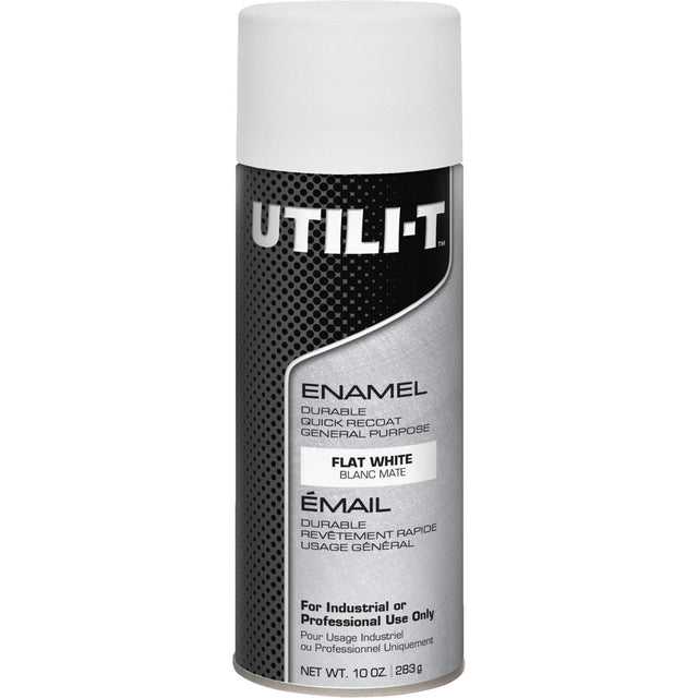 UTILI-T™ General Purpose Enamel Spray Paint, White, Flat, 10 oz./283 g, Aerosol Can