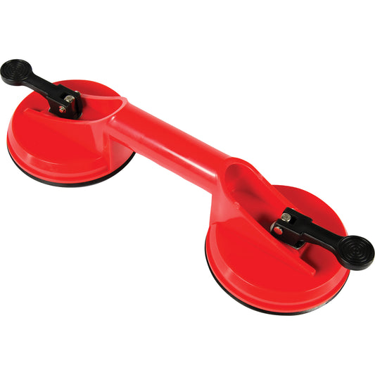 Manually Operated Hand Vacuum Cups - Double Handcup, 66 lbs. Capacity, 4-5/8", Lever, 13" Handle Length