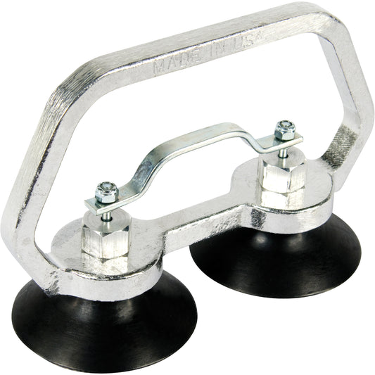 Vacuum Cups - Heavy-Duty Double Cup, 30 lbs. Capacity, 3", Pull-bar, 7" Handle Length