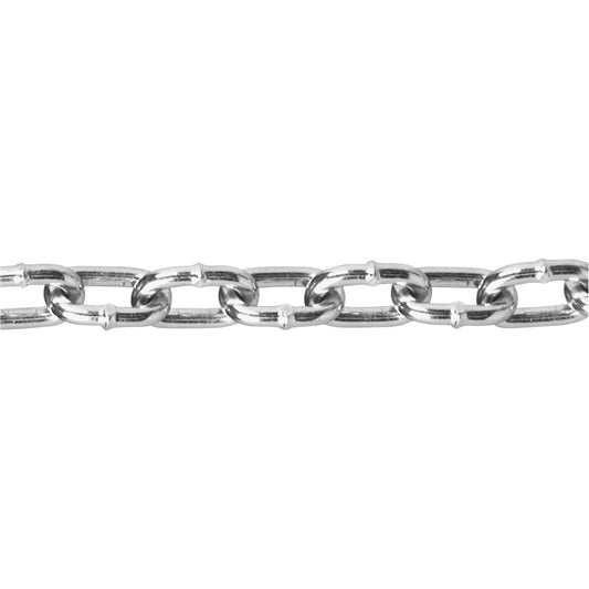 Chains, Carbon Steel, 2/0 x 100' (30.4 m) L, Grade 30, 545 lbs. (0.2725 tons) Load Capacity