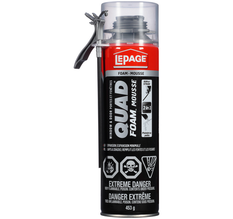Lepage®  Quad® Foam™ Window & Door Installation Foam, Aerosol Can, Tan LePage®