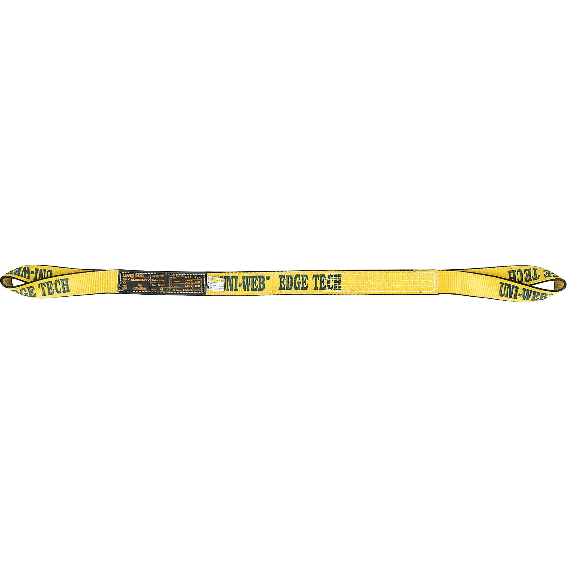 Polyester Sling, Double Ply, Twisted Eye, Type 4, 2" W x 12' L, 6200 lbs. Vertical Cap.