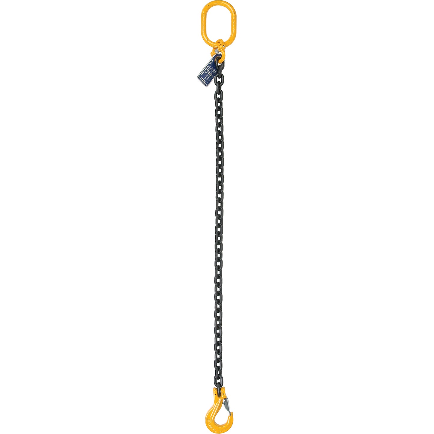 Chain Slings, Grade 80 Chain, Single Legs, Oblong & Slip Hooks, 5/8" x 10'