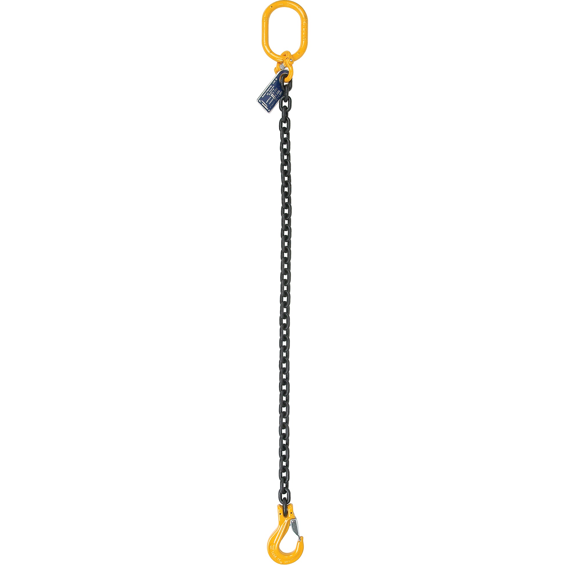Chain Slings, Grade 80 Chain, Single Legs, Oblong & Slip Hooks, 5/8" x 8'