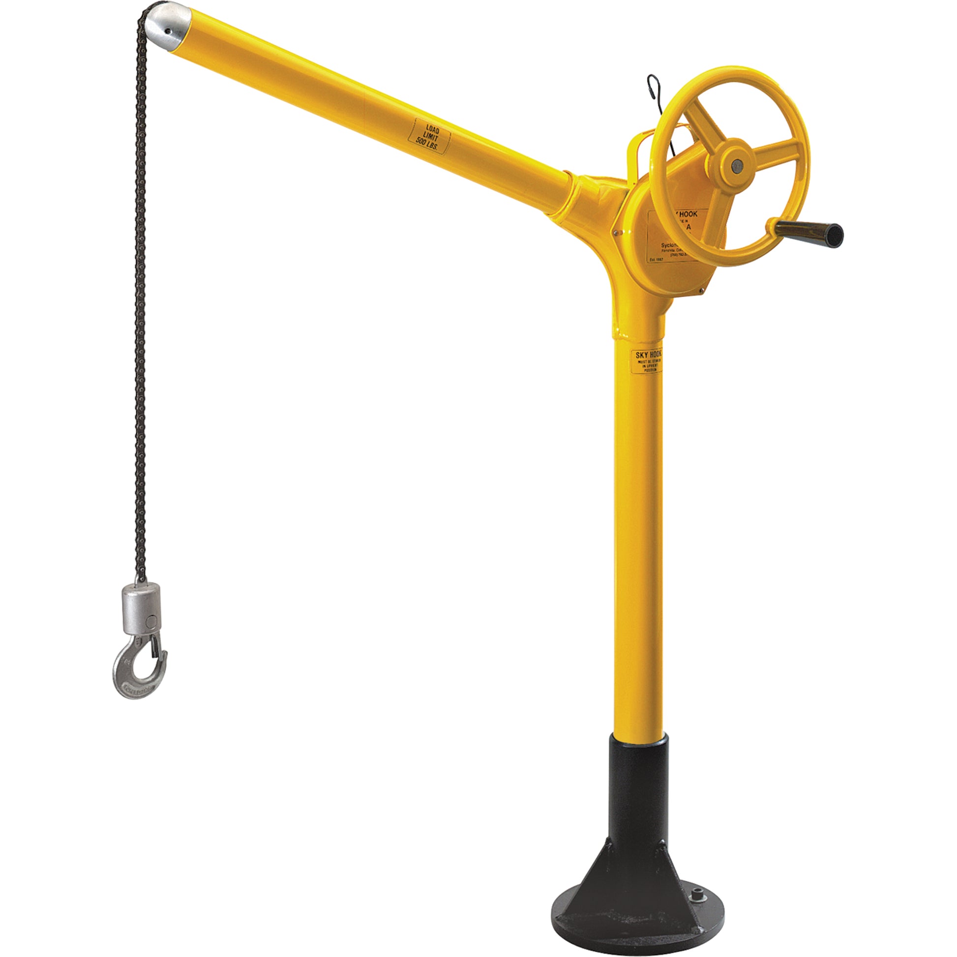 Tall Industrial Lifting Device with Bolt-Down Base, 500 lbs. (0.25 tons) Capacity