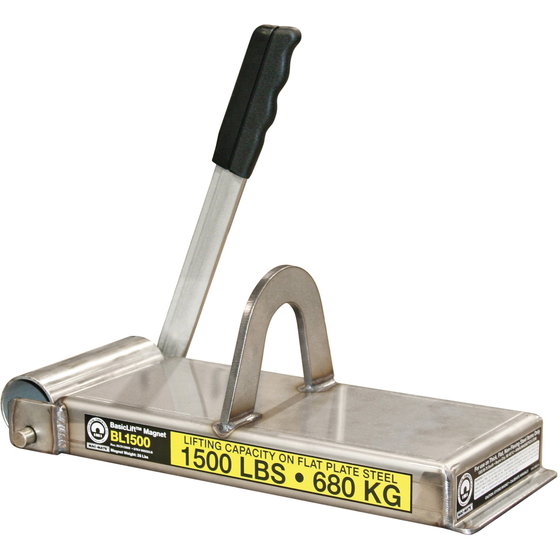Basiclift Magnets, 1500 lbs. (0.75 tons) Holding Cap., 14-1/2" L x 5-5/8" W x 5-1/2" H