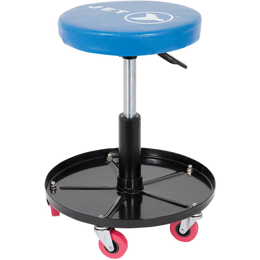 JMS-642A Adjustable Mechanic's Roller Seat, Vinyl, Blue, 300 lbs. Capacity