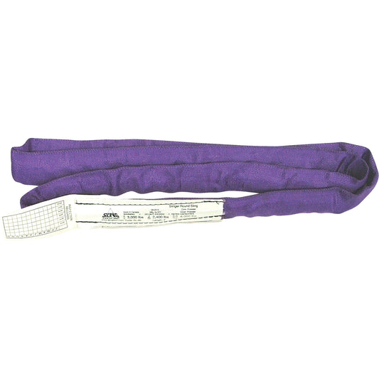 Round Slings, Purple, 2" W x 4' L, 3000 lbs. Vertical Load