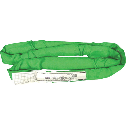 Round Slings, Green, 2" W x 6' L, 6000 lbs. Vertical Load