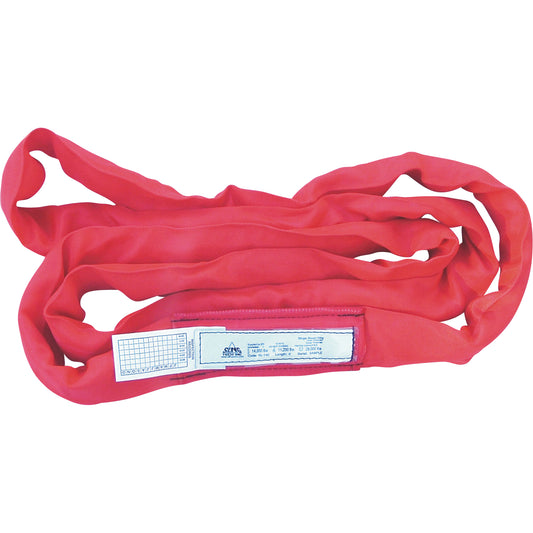 Round Slings, Red, 3" W x 10' L, 14000 lbs. Vertical Load
