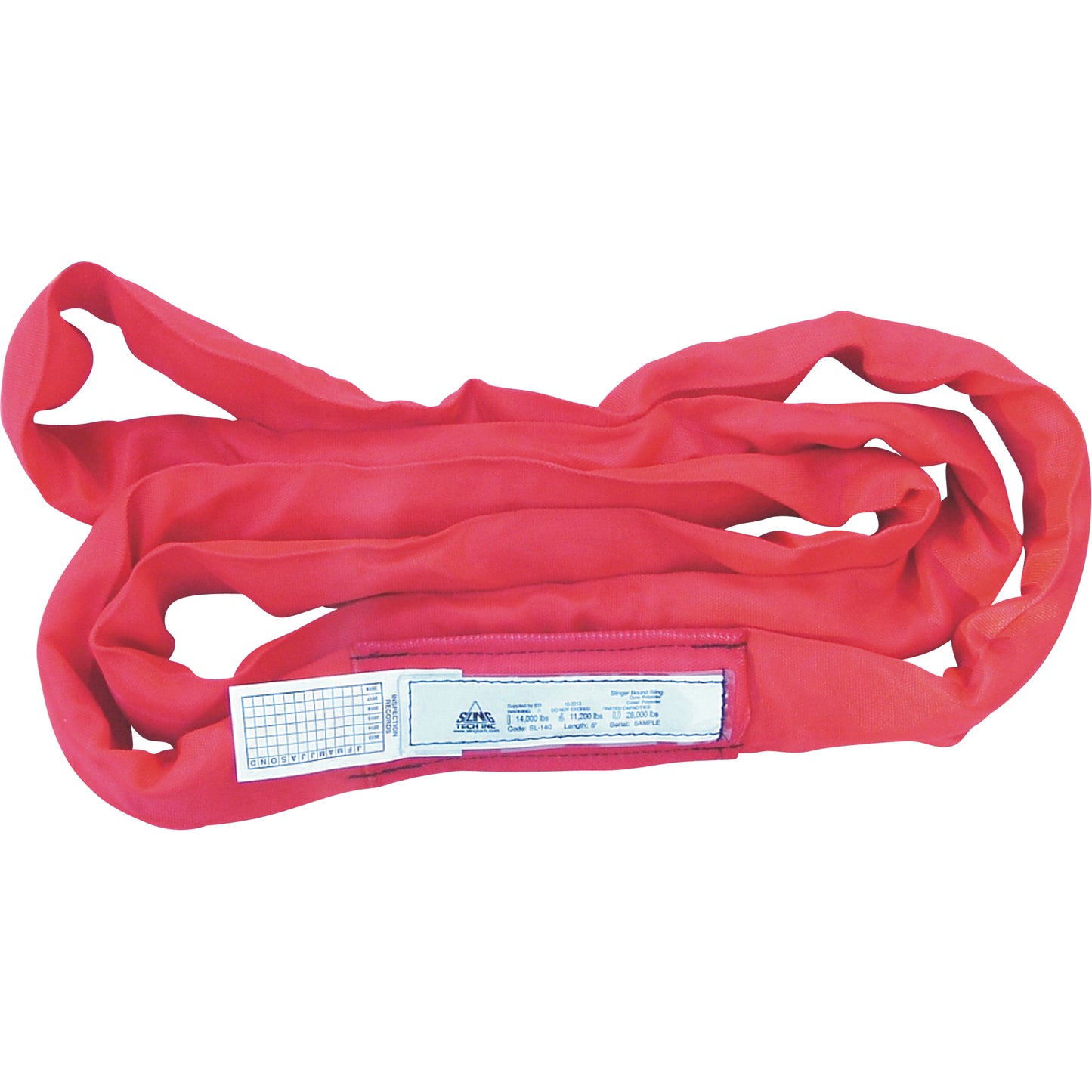 Round Slings, Red, 3" W x 6' L, 14000 lbs. Vertical Load