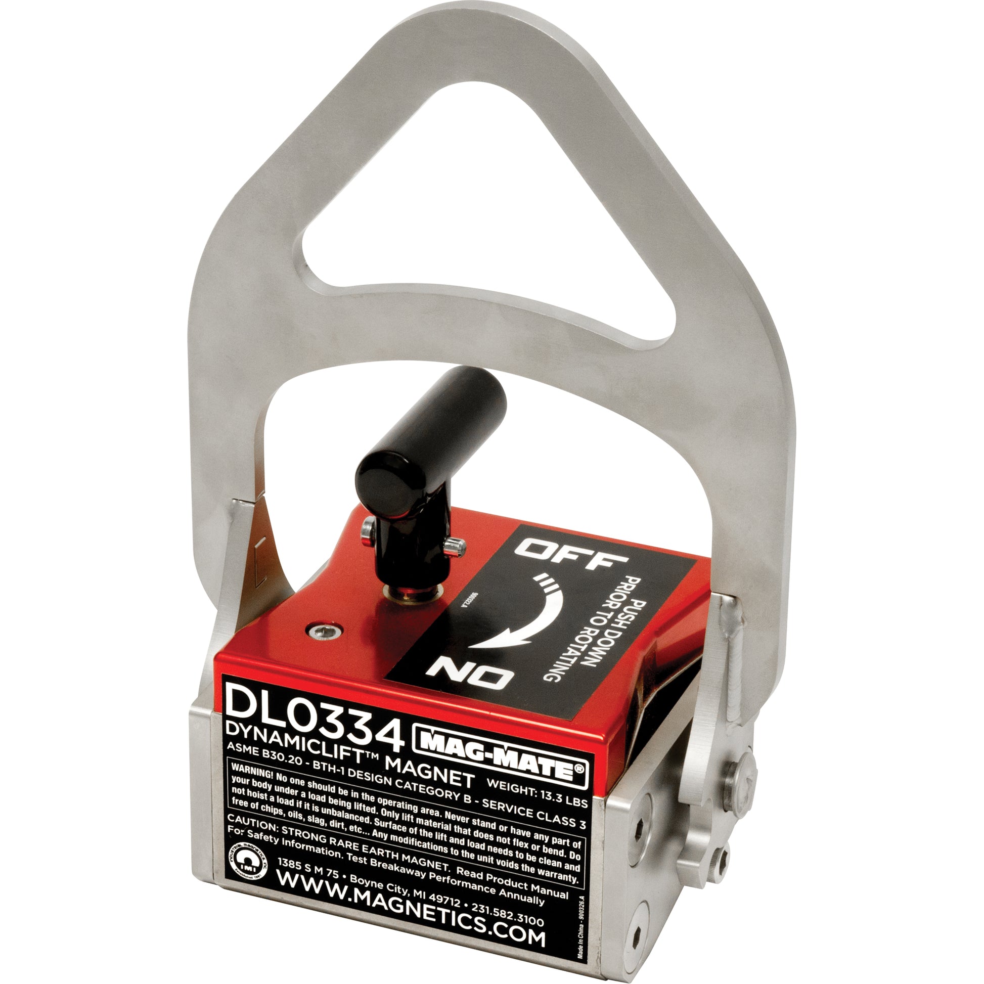 Dynamic Lift™ Magnets, 334 Holding Cap., 6-1/2" L x 4" W x 9-1/4" H