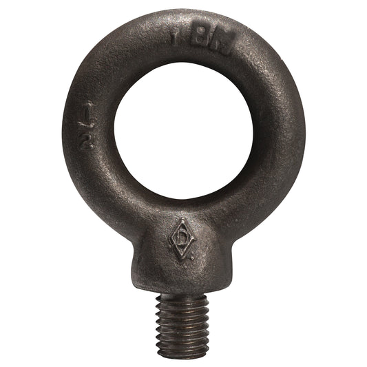 Machinery Eye Bolts, 1/2" Dia., 1-1/2" L, Uncoated Natural Finish, 5000 lbs. (2.5 tons) Capacity