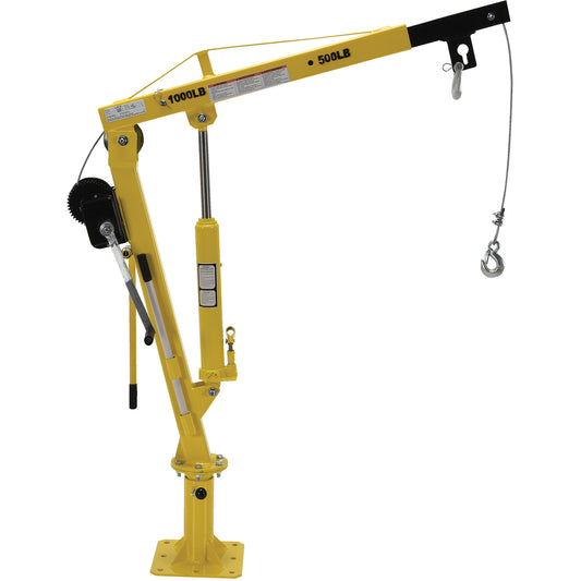Winch Operated Truck Jib Crane, 500 lbs. (0.25 tons) Capacity, 102' Max. Clearance