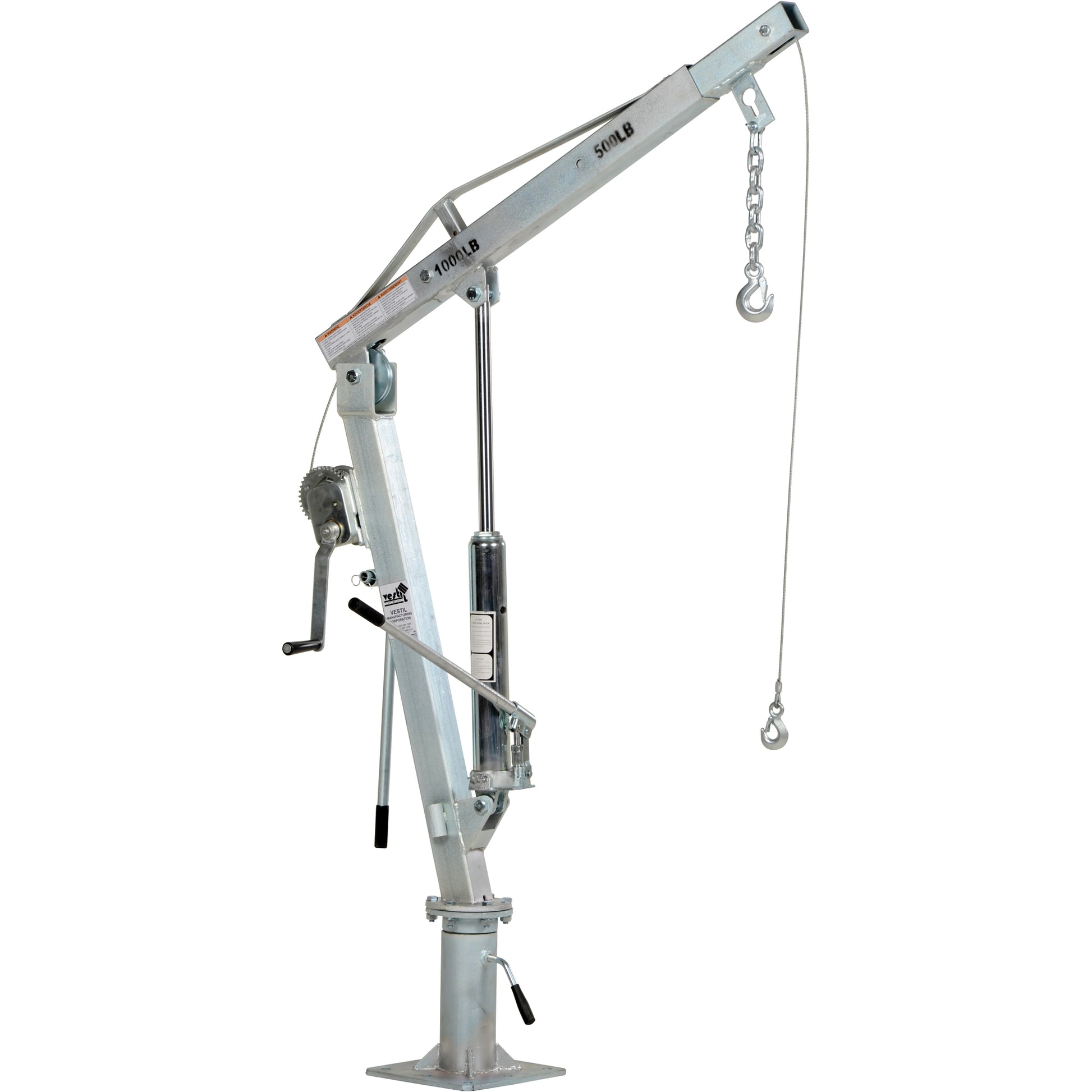 Winch Operated Truck Jib Crane, 500 lbs. (0.25 tons) Capacity, 99" Max. Clearance