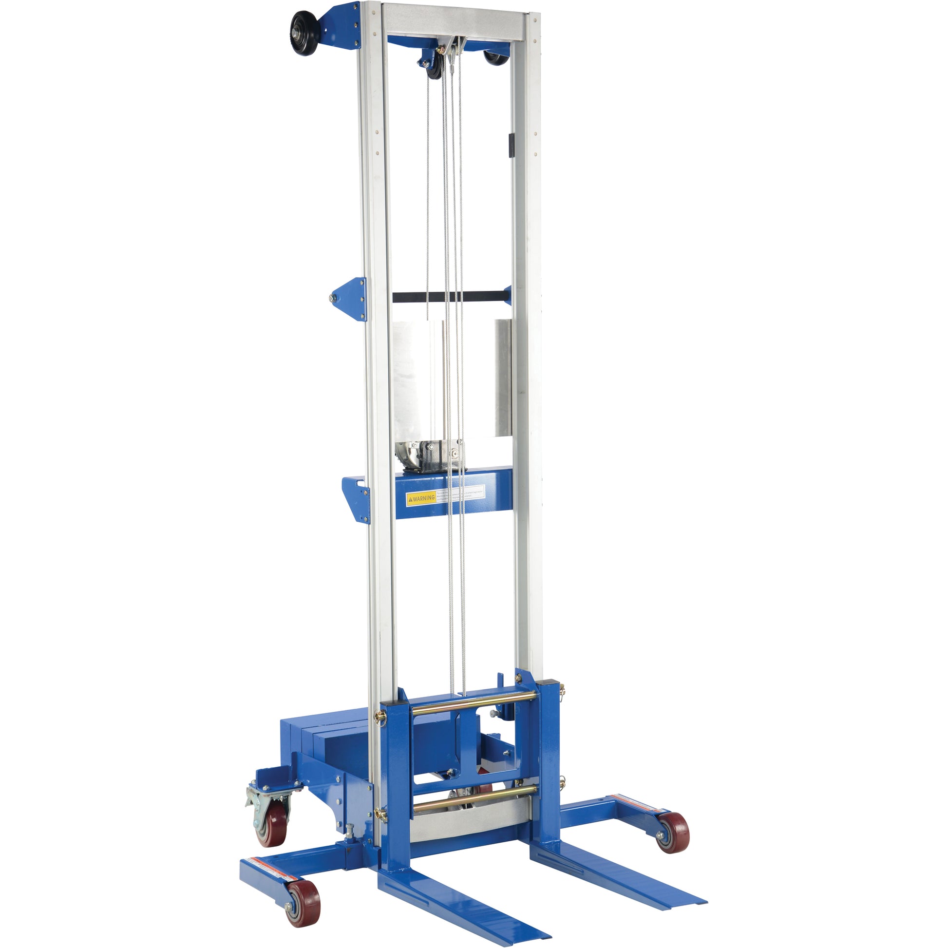 Fork Lift Stacker - Counterbalance Design, Hand Winch Operated, 350 lbs. Capacity, 122" Max Lift