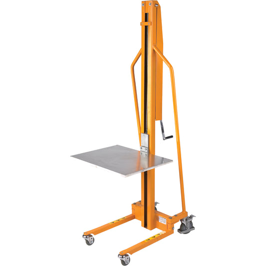 Platform Lift Stacker, Hand Winch Operated, 220 lbs. Capacity, 58-1/2" Max Lift