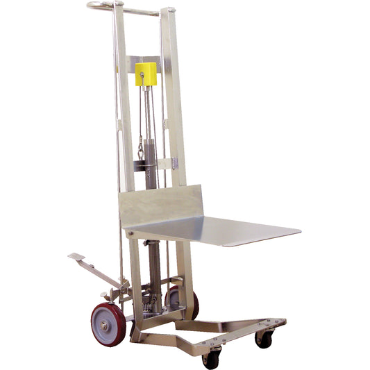 Hydraulic Platform Lift Stacker, Foot Pump Operated, 750 lbs. Capacity, 54" Max Lift