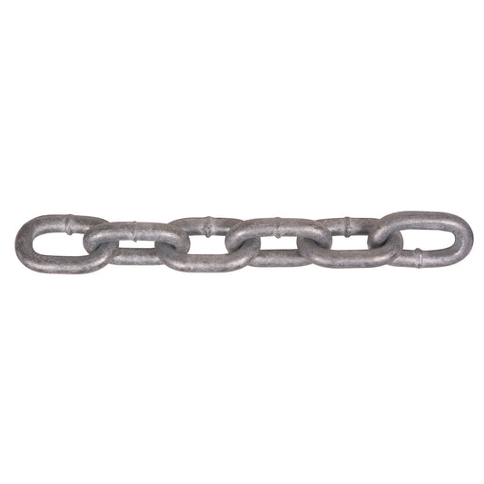 Hot-Dipped Galvanized Chains, Carbon Steel, 3/8" x 45' (13.7 m) L, Grade 30, 2650 lbs. (1.325 tons) Load Capacity
