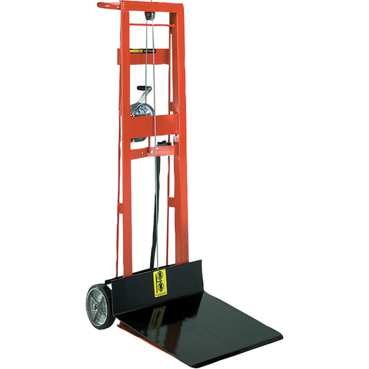 Platform Lift Stacker , Hand Winch Operated, 750 lbs. Capacity, 40" Max Lift