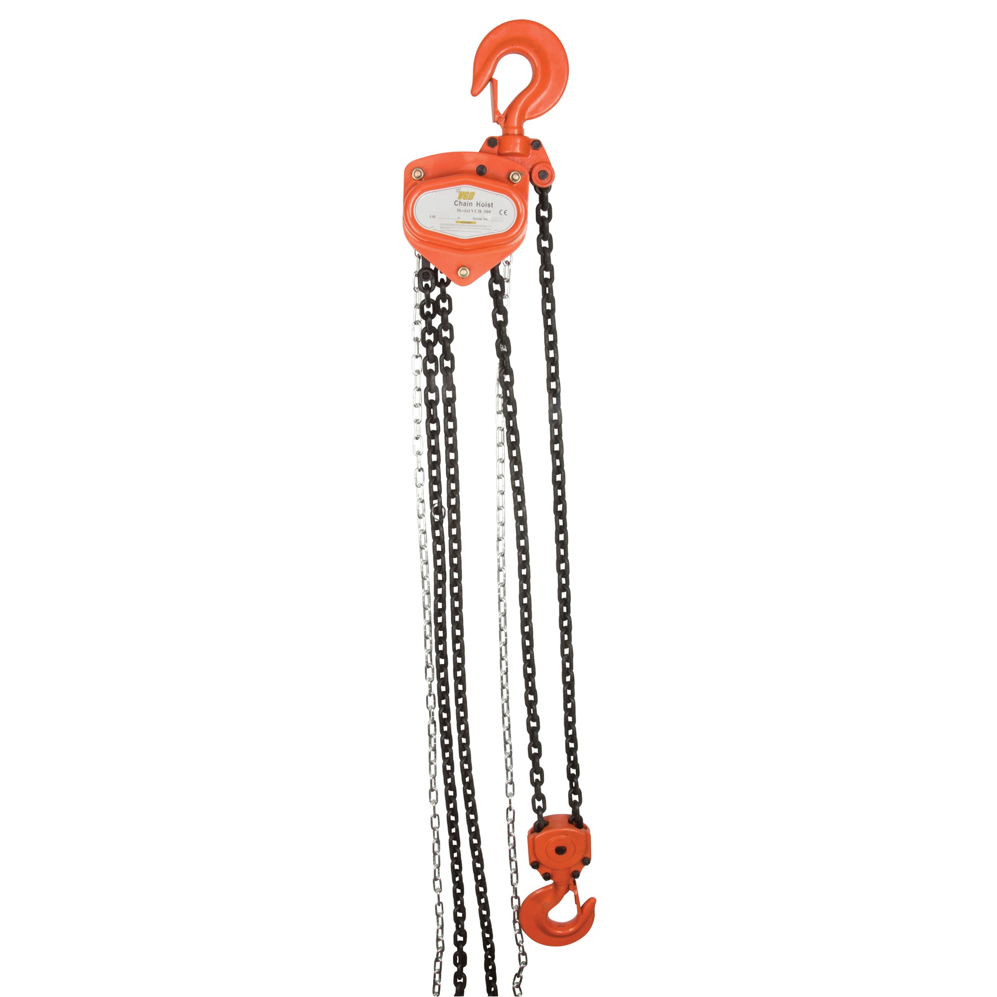 Chain Hoist, 15' Lift, 10000 lbs. (5 tons) Capacity, Alloy Steel Chain