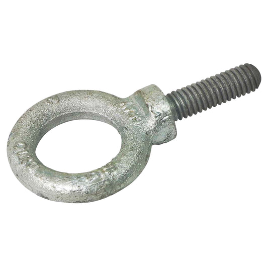 Eye Bolt, 1-7/16" Dia., 1-1/8" L, Galvanized, 1200 lbs. (0.6 tons) Capacity