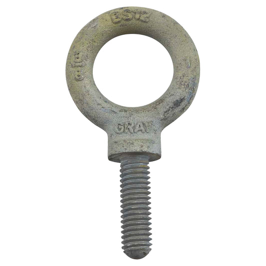 Eye Bolt, 6 7/8" Dia., 4" L, Uncoated Natural Finish, 40000 lbs. (20 tons) Capacity