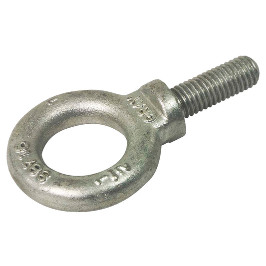 Eye Bolt, 2-1/8" Dia., 1-1/2" L, Galvanized, 2600 lbs. (1.3 tons) Capacity