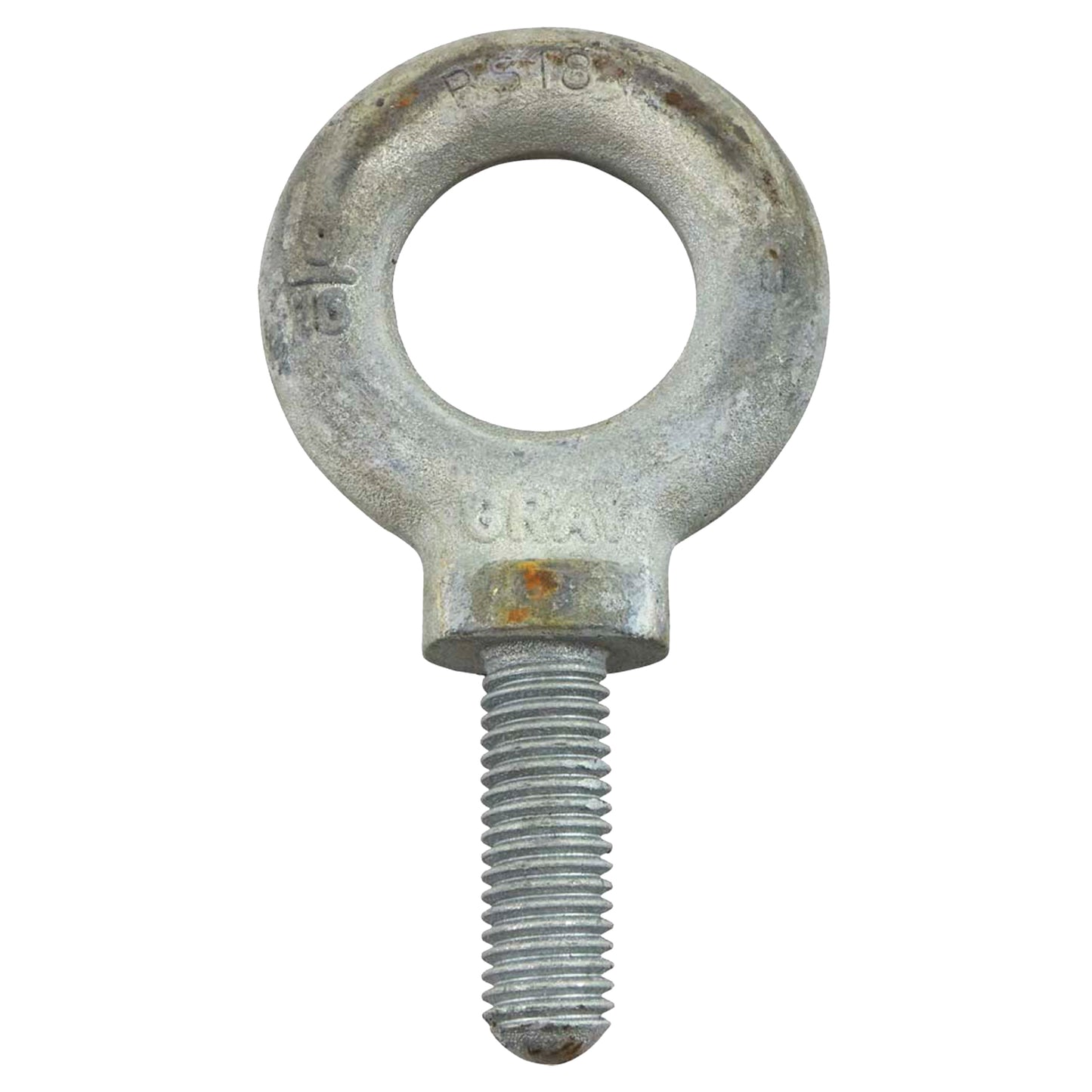 Eye Bolt, 2.3125" Dia., 1-5/8" L, Galvanized, 3200 lbs. (1.6 tons) Capacity