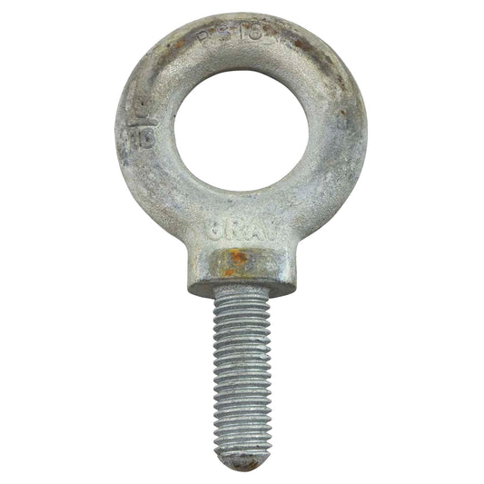 Eye Bolt, 2.3125" Dia., 1-5/8" L, Galvanized, 3200 lbs. (1.6 tons) Capacity