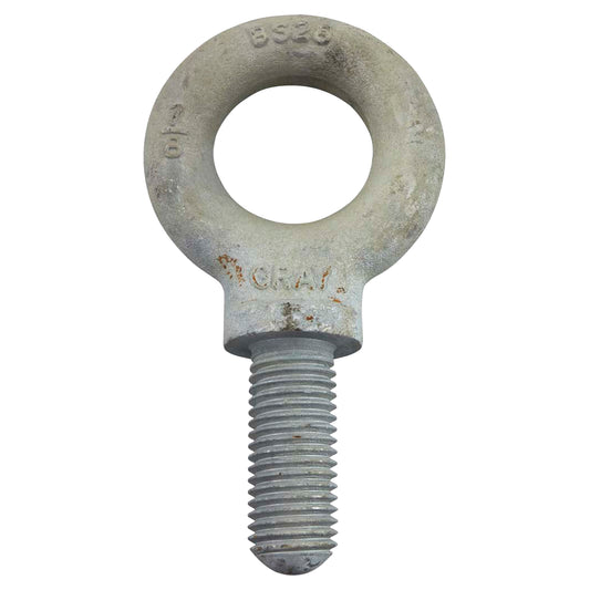 Eye Bolt, 3-3/16" Dia., 2-1/4" L, Galvanized, 10600 lbs. (5.3 tons) Capacity