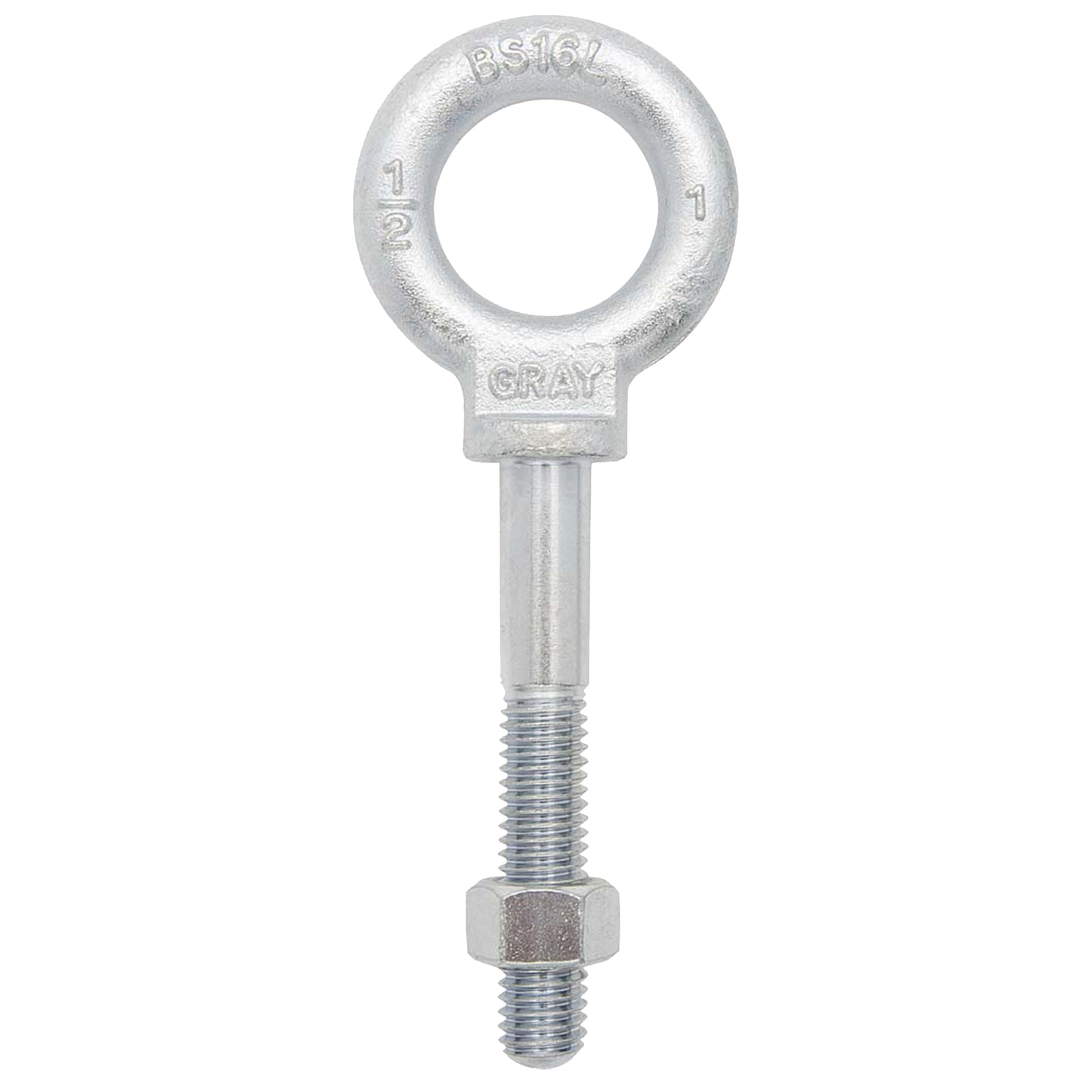 Eye Bolt, 2-9/16" Dia., 6" L, Zinc Plated, 5200 lbs. (2.6 tons) Capacity