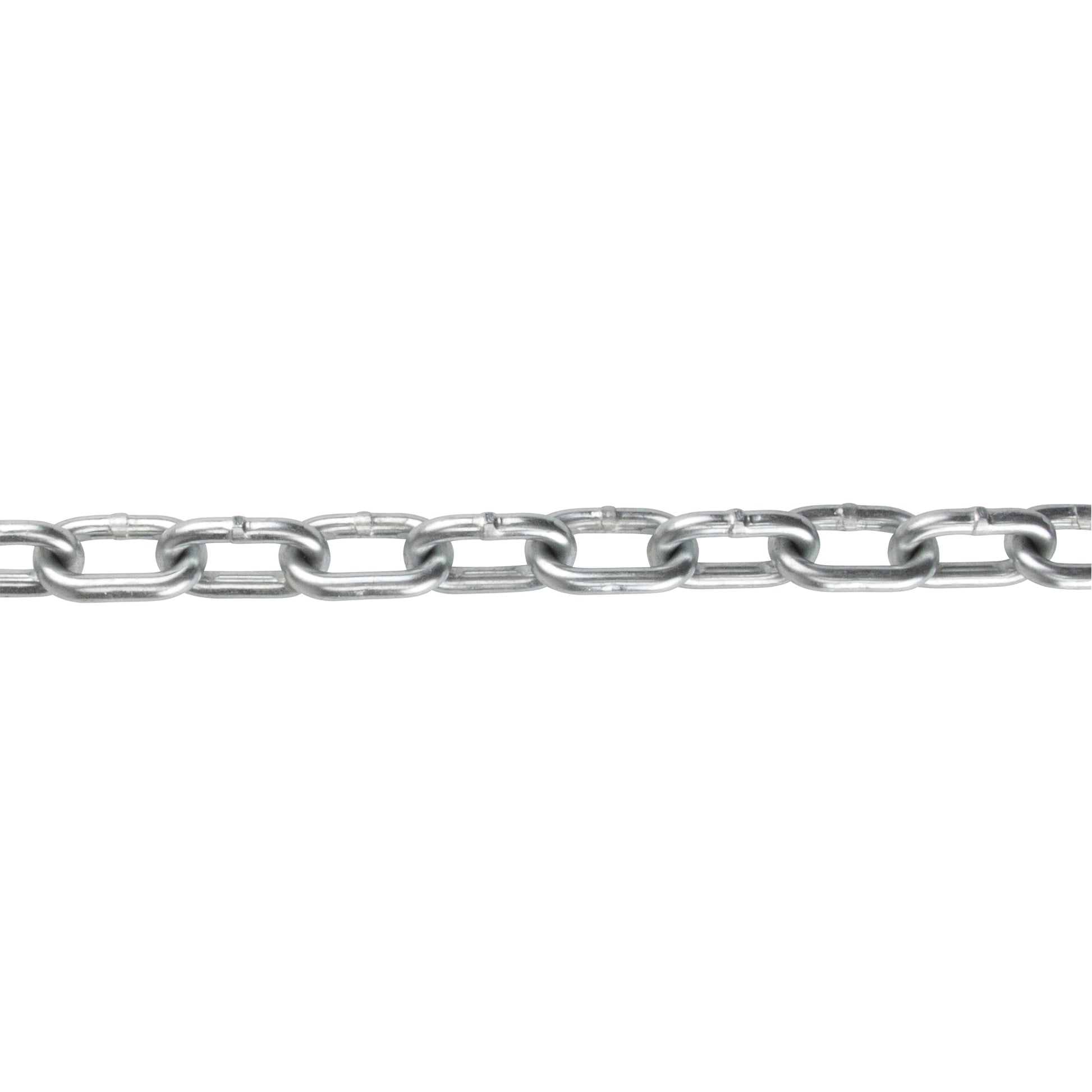 Straight Link Chain, Low Carbon Steel, 3/8" x 63' (19.2 m) L, Grade 30, 2650 lbs. (1.325 tons) Load Capacity