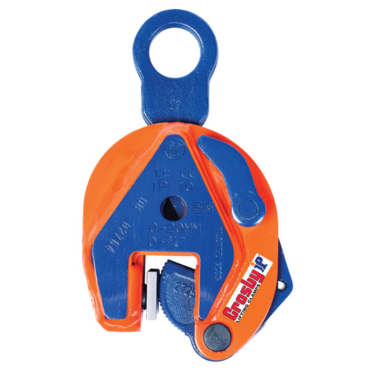 IP10 Vertical Lifting Clamp, 12000 lbs. (6 tons) Working Load Limit, 0" - 2" Jaw Opening