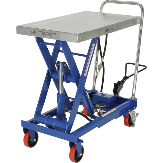 Pneumatic Hydraulic Scissor Lift Table, Steel, 32-1/2" L x 19-3/4" W, 1000 lbs. Cap.