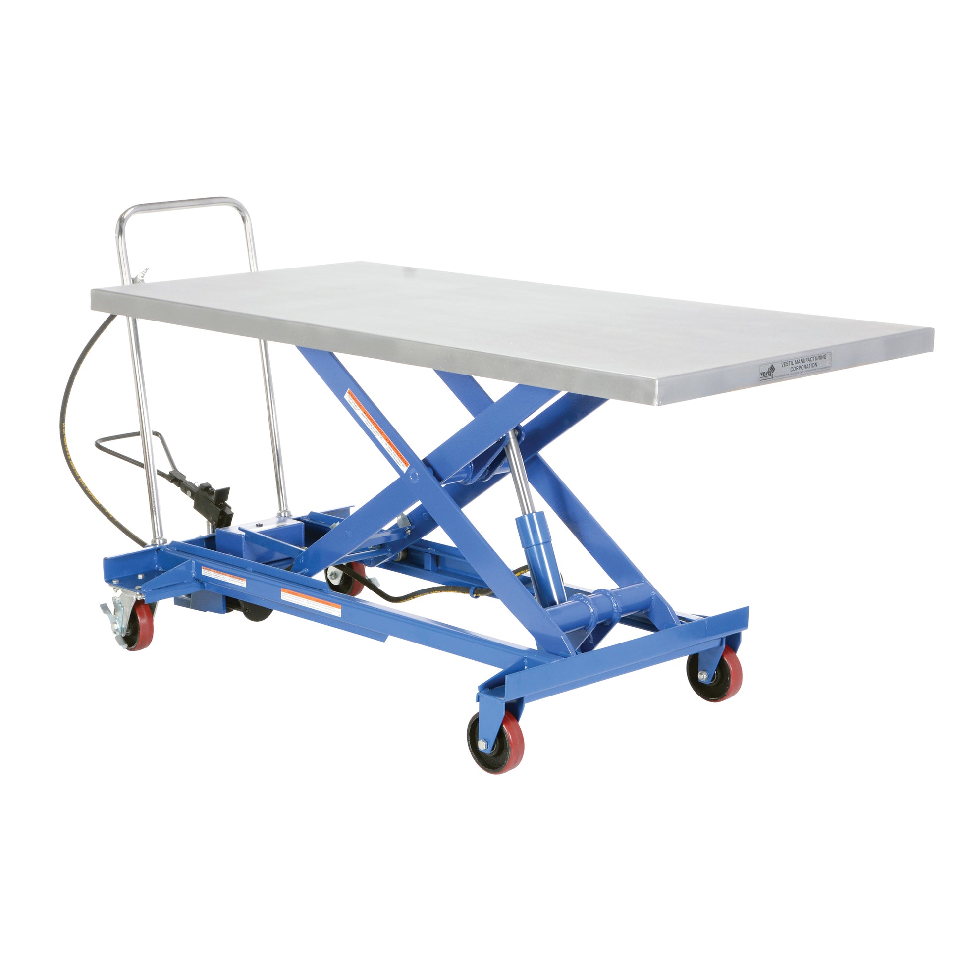 Pneumatic Hydraulic Scissor Lift Table, Steel, 63" L x 31-1/2" W, 1000 lbs. Cap.
