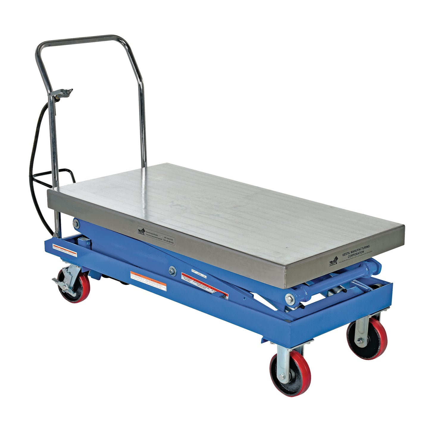 Pneumatic Hydraulic Scissor Lift Table, Steel, 47-1/4" L x 24" W, 1500 lbs. Cap.