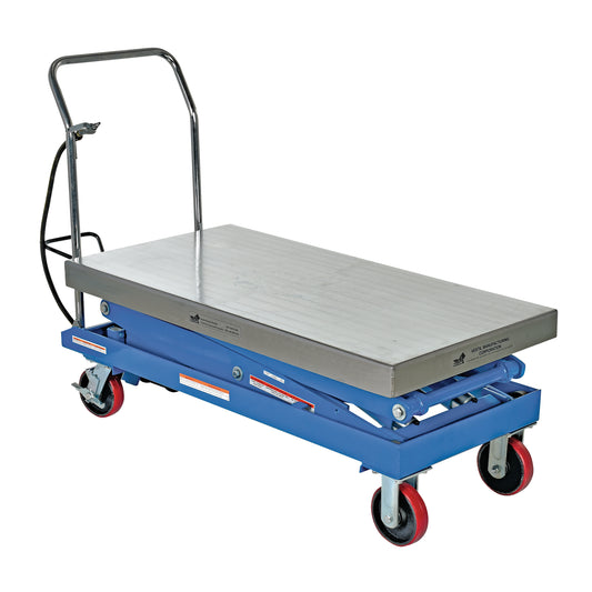 Pneumatic Hydraulic Scissor Lift Table, Steel, 47-1/4" L x 24" W, 1500 lbs. Cap.