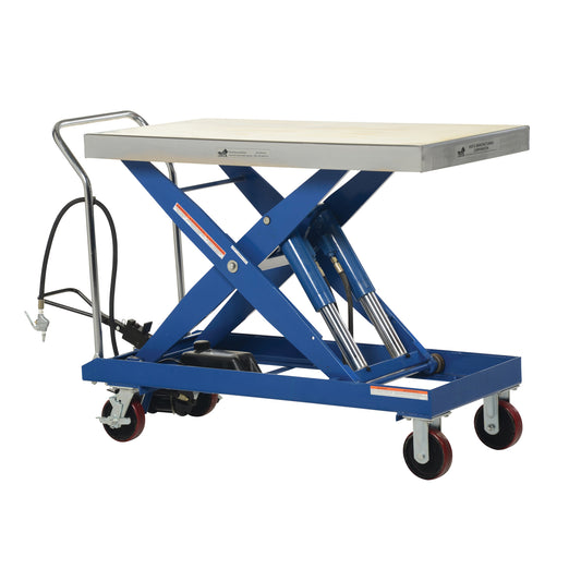 Pneumatic Hydraulic Scissor Lift Table, Steel, 47-1/2" L x 24" W, 2000 lbs. Cap.
