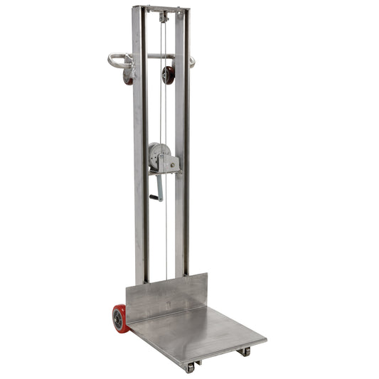 Platform Lift Stacker, Hand Winch Operated, 400 lbs. Capacity, 58" Max Lift