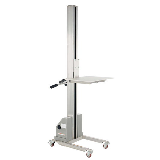 Quick Lift Stacker, Electric Operated, 125 lbs. Capacity, 72" Max Lift