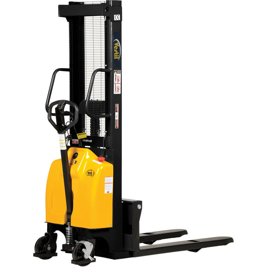 Fork Lift Stacker, Electric Operated, 2000 lbs. Capacity, 118" Max Lift