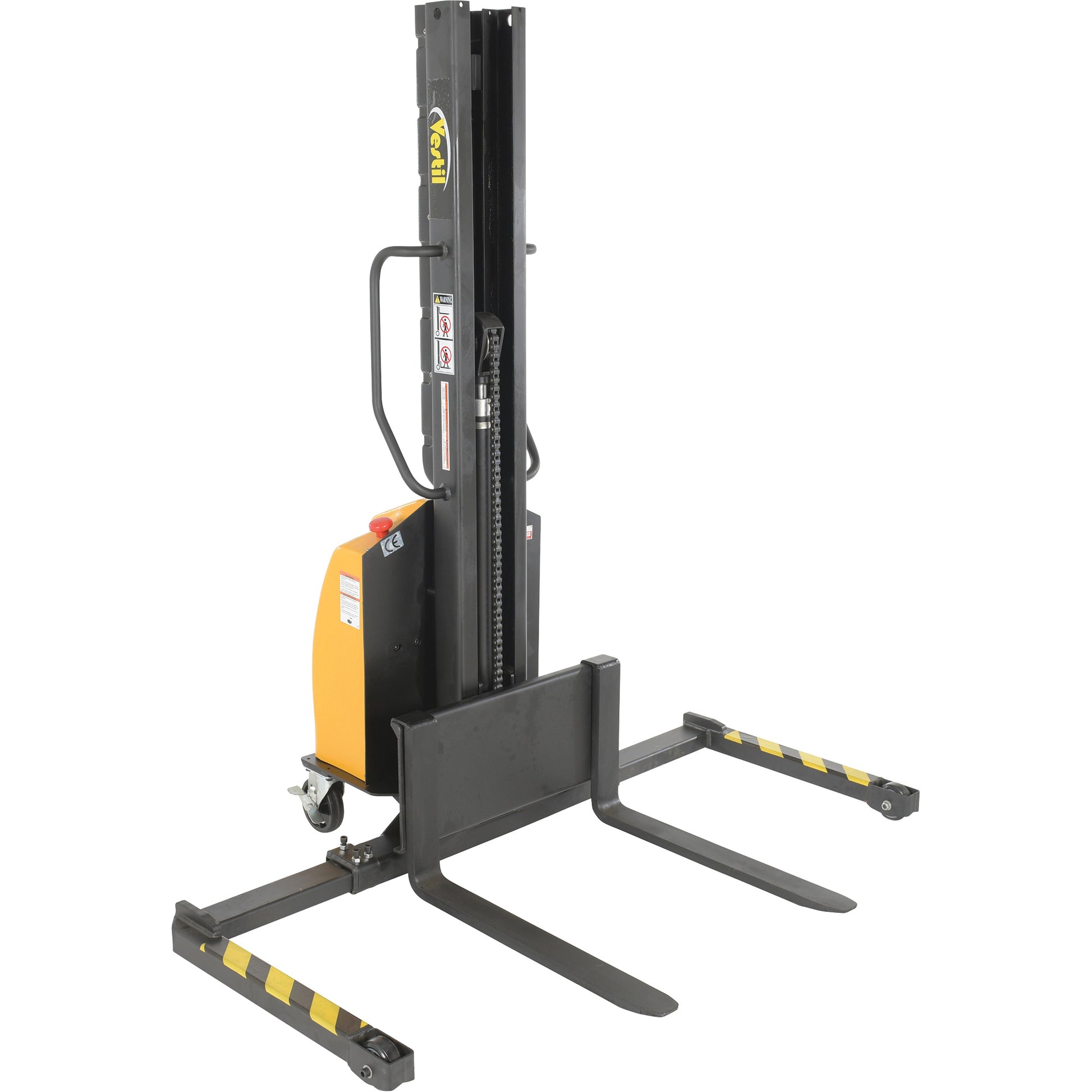 Narrow Mast Powered Lift Stacker, Electric Operated, 1000 lbs. Capacity, 63" Max Lift