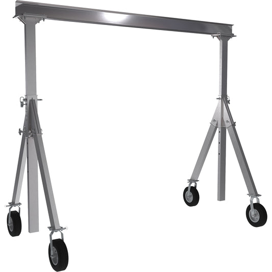 Adjustable Aluminum Gantry Crane, 10' L, 1500 lbs. (0.75 tons) Capacity