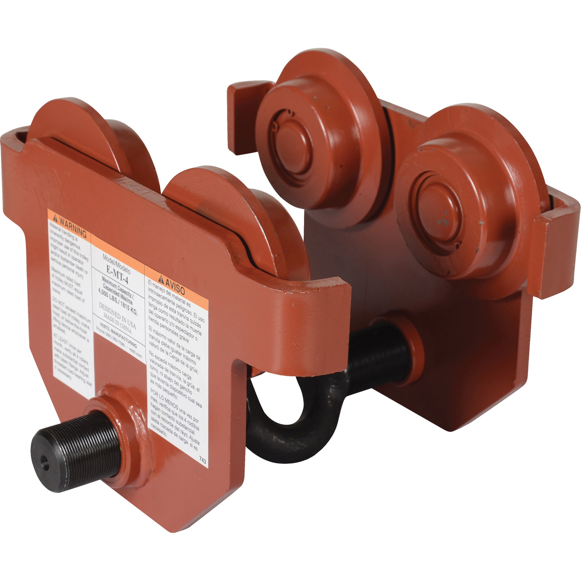Low Profile Manual Trolley, 4000 lbs. (2 tons)