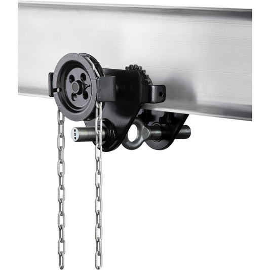 HTG Geared Clevis Trolley, 4409 lbs. (2 tons) Capacity, 2-39/64" - 8-43/64"