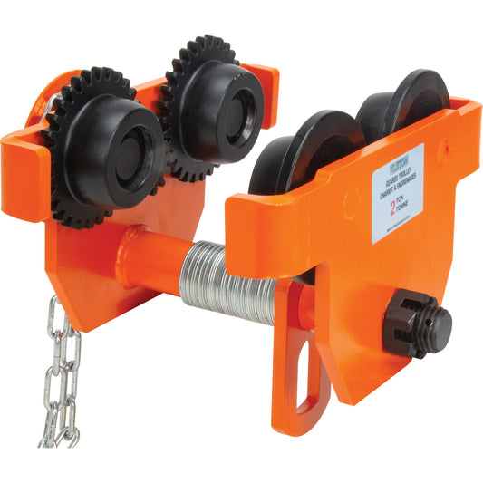 Adjustable Trolley with Safety Plates, 1000 lbs. (0.5 tons) Capacity, 2-5/16" - 4-14/16"