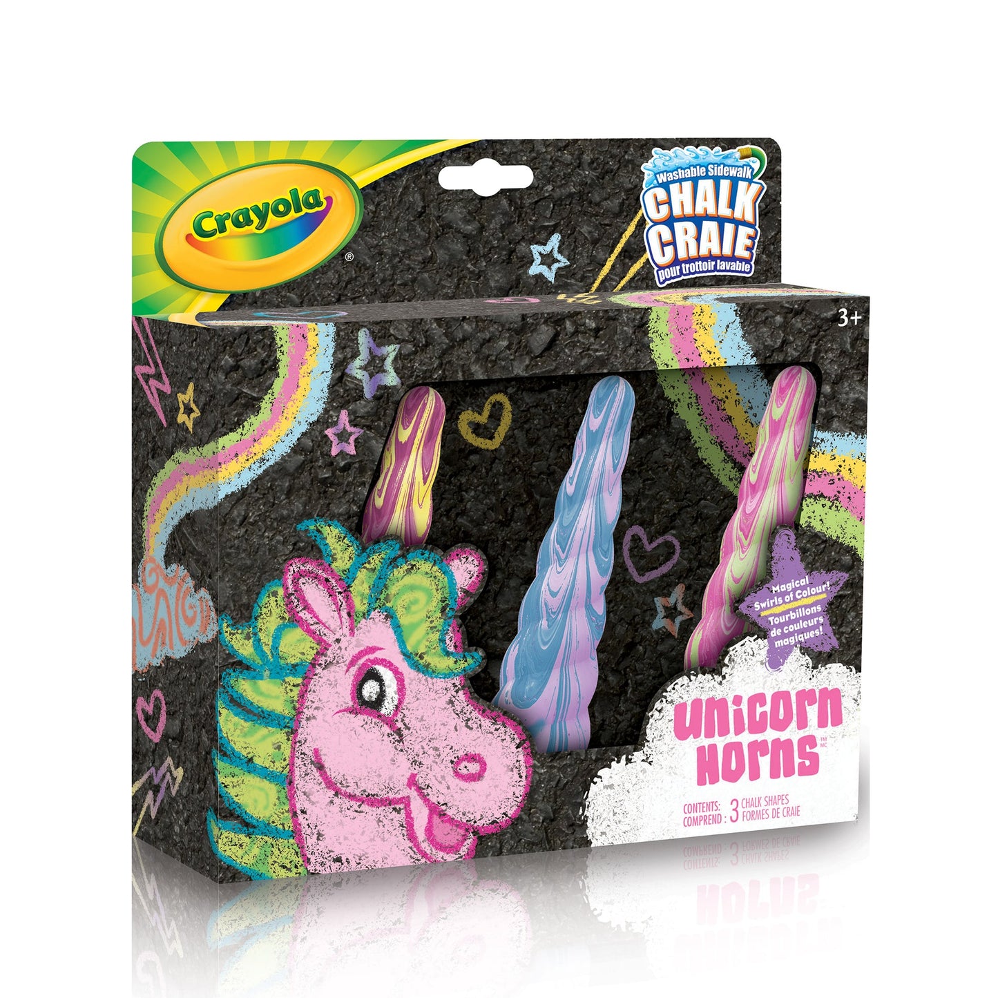 Crayola Unicorn Sidewalk Chalk, 3 Count (Case of 6)
